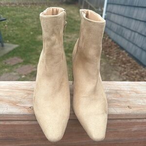 Express Beige Ankle Booties